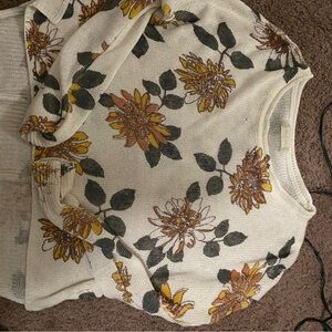 Altar'd State Cream Floral Knit Sweatshirt